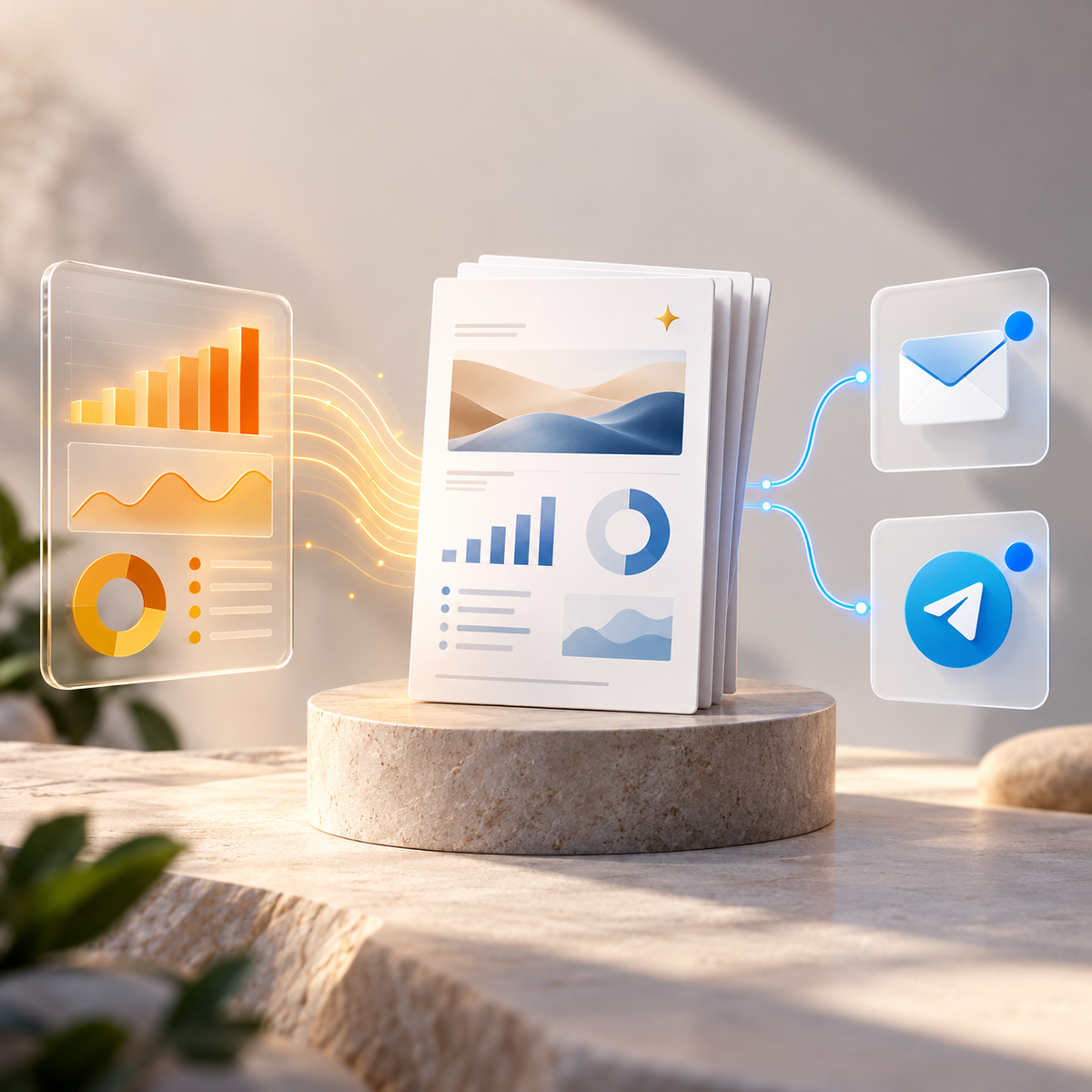 Yapay zeka ile Google Analytics veri raporu oluşturup e-posta ve Telegram'a gönderin için temsilî çıktı örneği