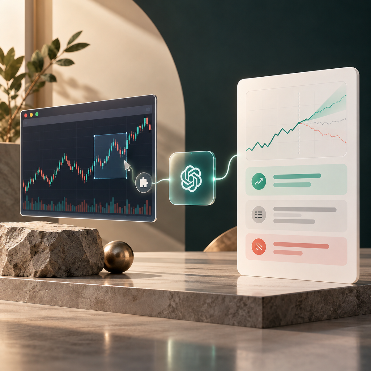 Chrome uzantısı, n8n ve OpenAI ile tradingview.com grafiklerini analiz edin için temsilî çıktı örneği