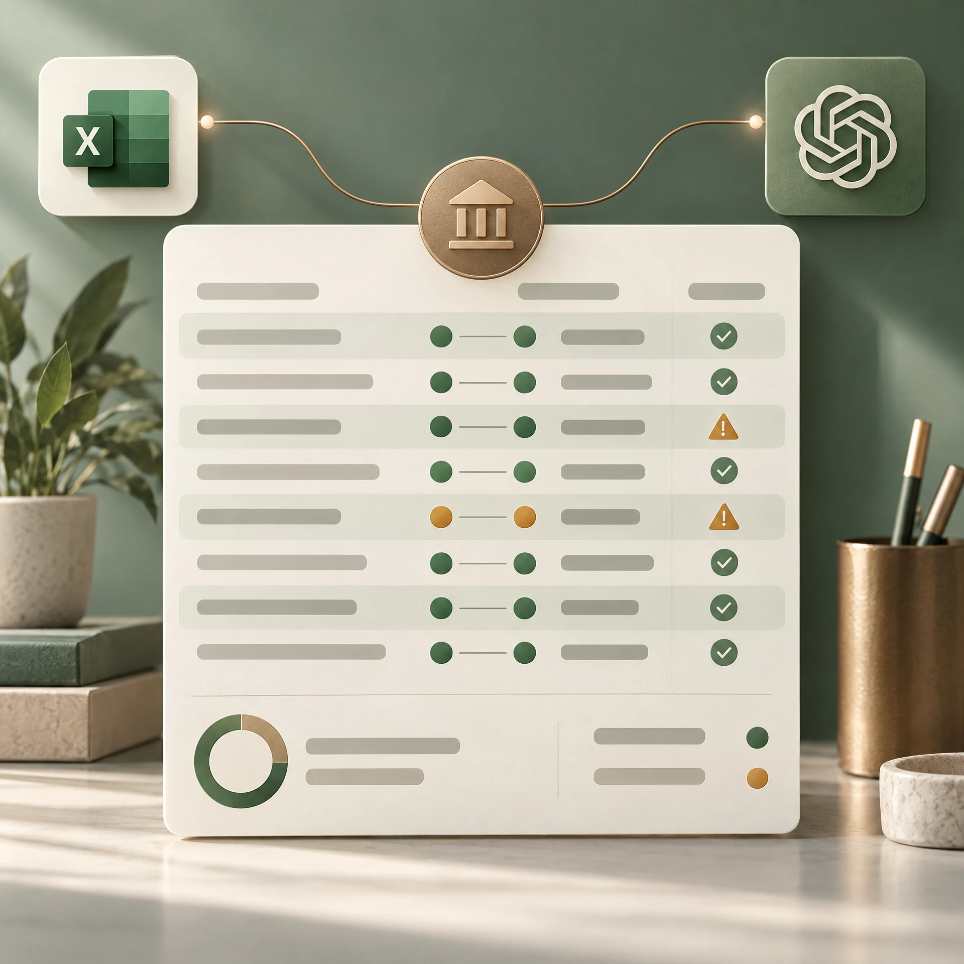 Yerel Excel tablosu ve OpenAI ile kira ödemelerini mutabakata bağlayın için temsilî çıktı örneği