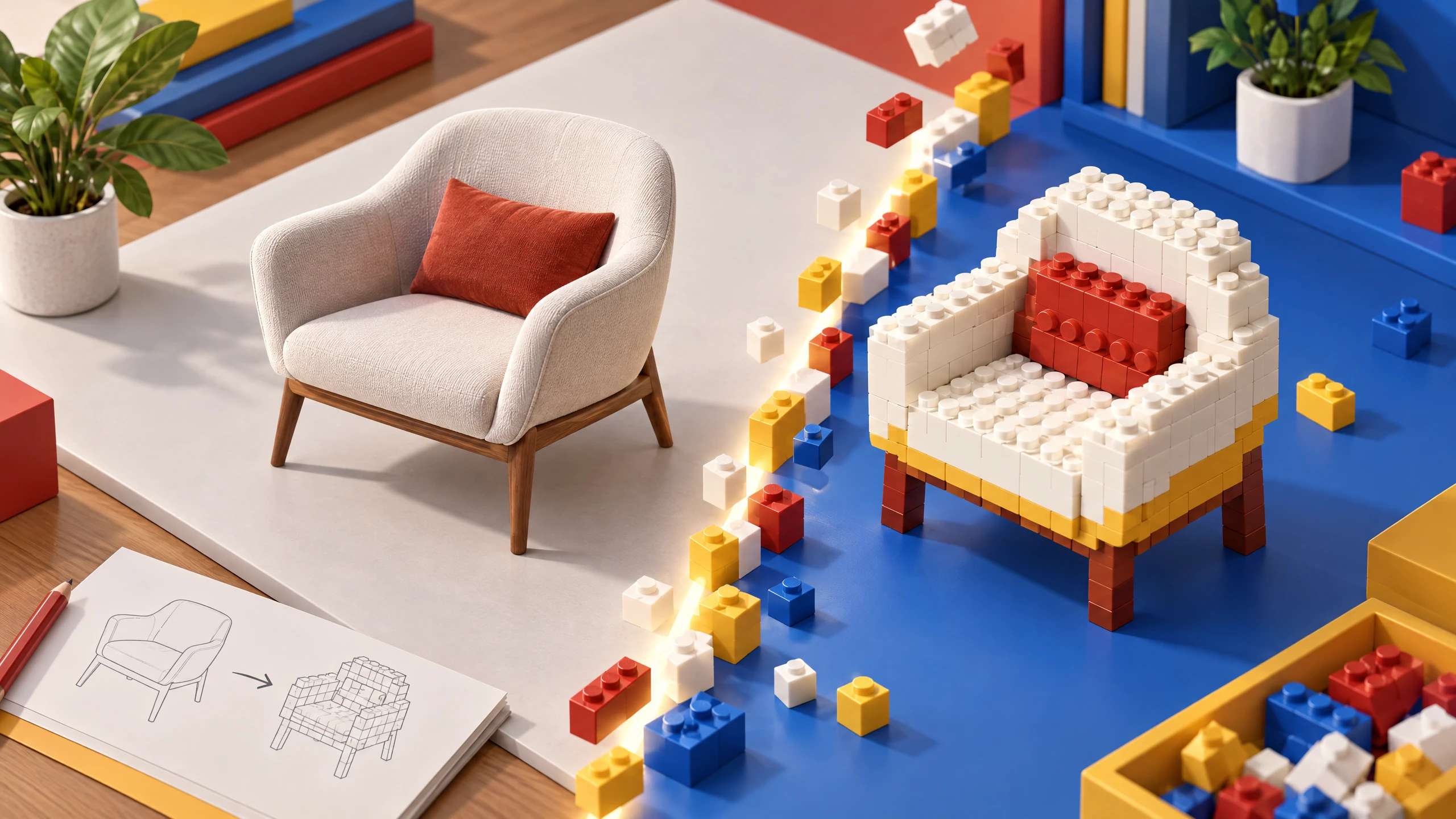 Line ve Dall-E ile görseli Lego stiline dönüştürün sonuç görseli
